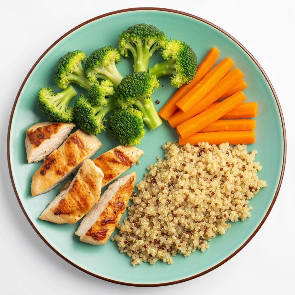 Balanced meal with different food components